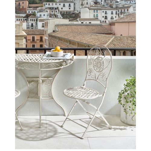 Lot De 2 Chaises De Jardin Yaviza  Pliant Métal Beige Clair