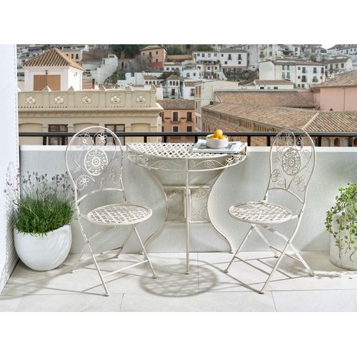 Ensemble Pour Bistro Yaviza Métal Beige Clair