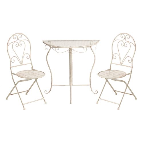Ensemble Pour Bistro Folelli Métal Beige Clair