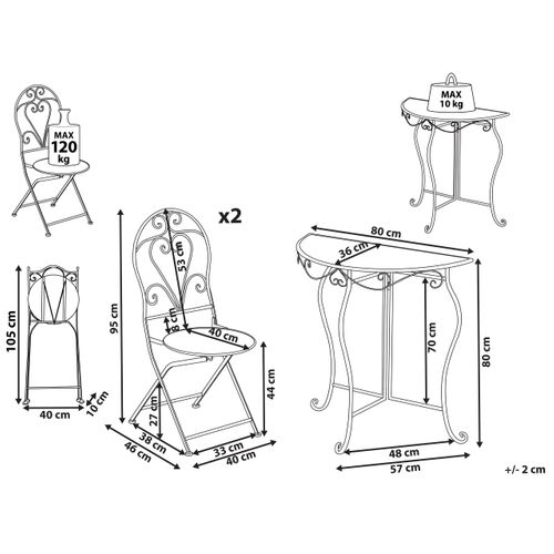 Ensemble Pour Bistro Folelli Métal Beige Clair