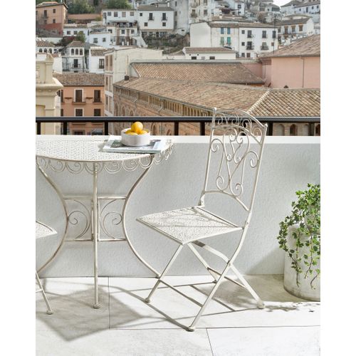 Lot De 2 Chaises De Jardin Juina Pliant Métal Beige Clair