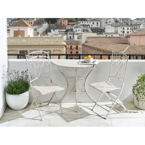 Ensemble Pour Bistro Juina Métal Beige Clair