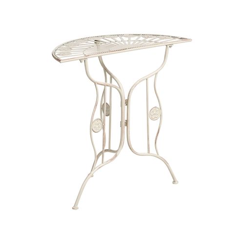 Table Bistrot Coggia 80 Cm 37 Cm Métal Beige Clair