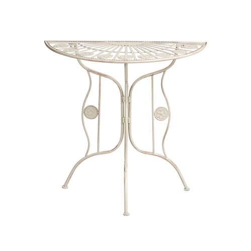 Table Bistrot Coggia 80 Cm 37 Cm Métal Beige Clair