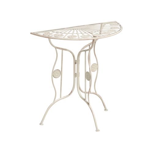 Table Bistrot Coggia 80 Cm 37 Cm Métal Beige Clair