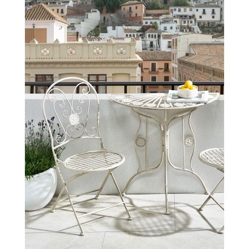 Lot De 2 Chaises De Jardin Coggia Pliant Métal Beige Clair