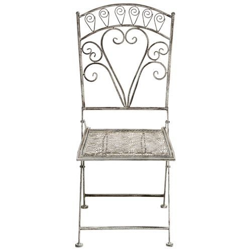 Lot De 2 Chaises De Jardin Nurra Pliant Métal Gris