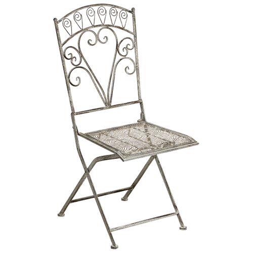 Lot De 2 Chaises De Jardin Nurra Pliant Métal Gris