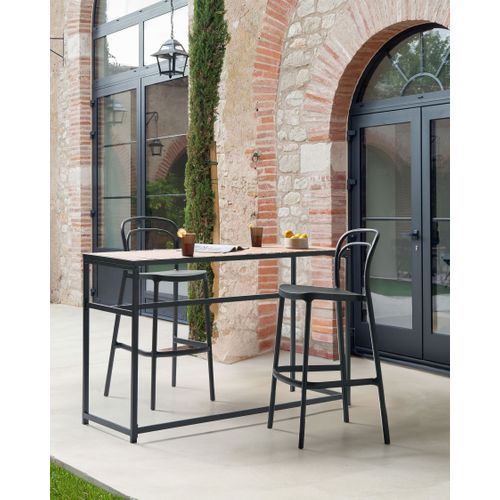 Lot De 2 Chaises De Bar De Jardin Porano Noir