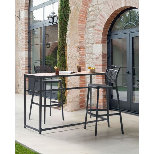 Lot De 2 Chaises De Bar De Jardin Celleno Noir