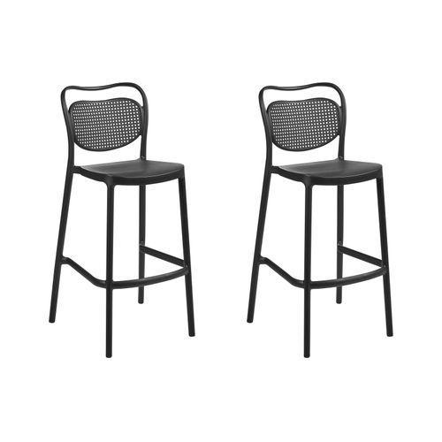 Lot De 2 Chaises De Bar De Jardin Celleno Noir