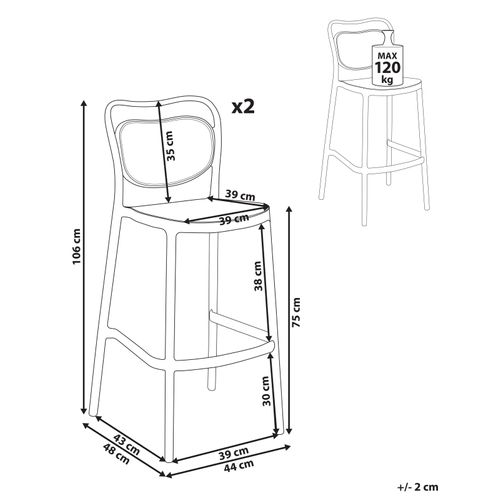 Lot De 2 Chaises De Bar De Jardin Celleno Noir