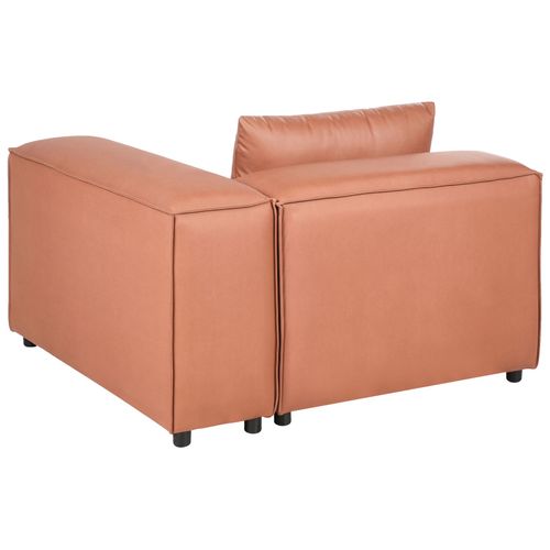 Module D'angle Brande Cuir Pu Marron Doré Symétrique