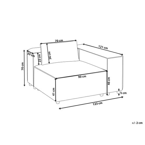 Module D'angle Brande Cuir Pu Marron Doré Symétrique