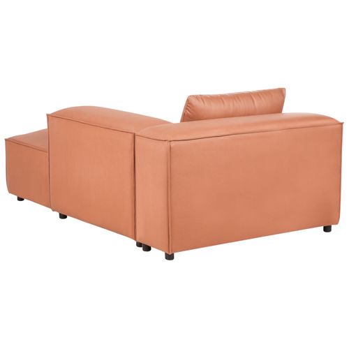 Méridienne Côté Gauche Brande Cuir Pu Marron Doré