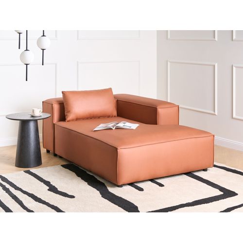 Méridienne Côté Gauche Brande Cuir Pu Marron Doré