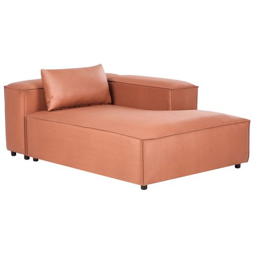 Méridienne Côté Gauche Brande Cuir Pu Marron Doré