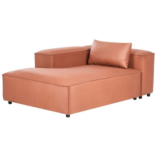 Chaise Longue Côté Droit Brande Cuir Pu Marron Doré