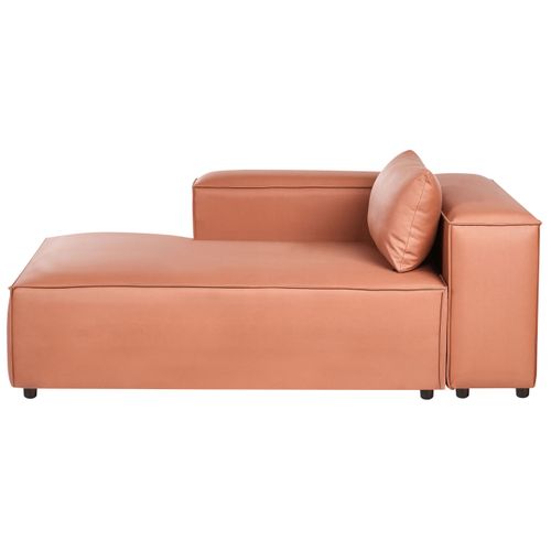 Chaise Longue Côté Droit Brande Cuir Pu Marron Doré