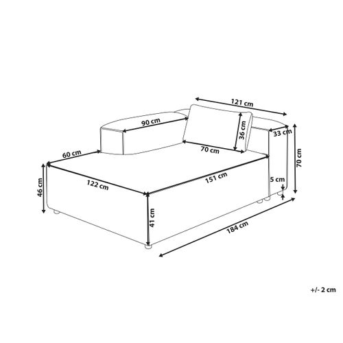 Chaise Longue Côté Droit Brande Cuir Pu Marron Doré