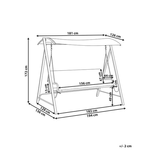 Balancelle De Jardin Bonagia Métal Gris