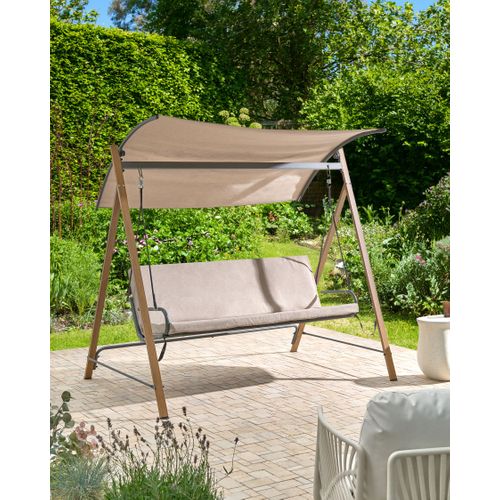 Balancelle De Jardin Bonagia Métal Beige