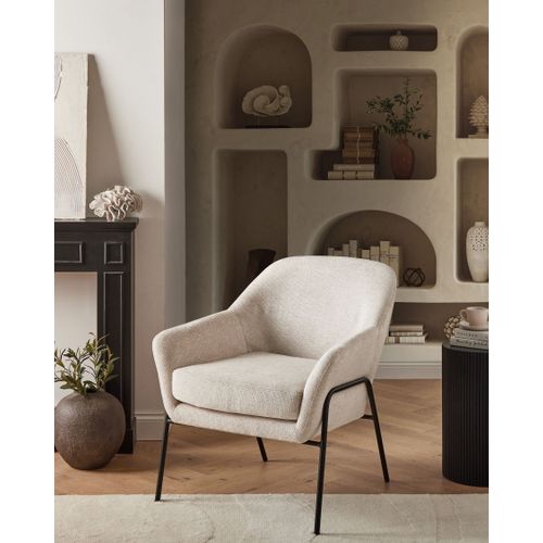 Fauteuil Veddige Tissu Beige