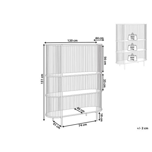 Étagère à 3 Niveaux Birson 151 Cm Noir