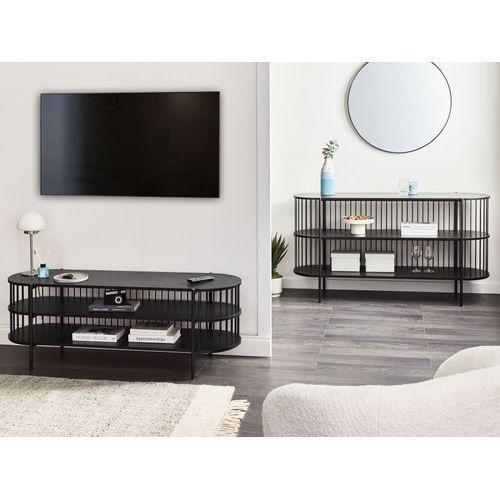 Étagère à 2 Niveaux Birson 80 Cm Noir