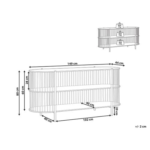 Étagère à 2 Niveaux Birson 80 Cm Noir