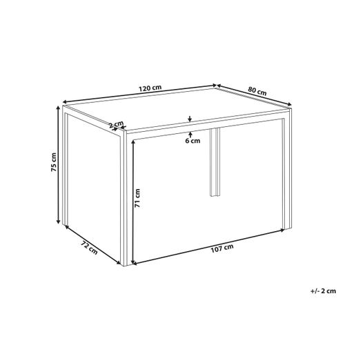 Table De Repas Mann Marron/noir 120 Cm 70 Cm