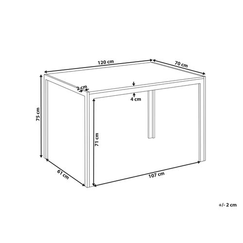 Table De Repas Mann Marron/noir 120 Cm 70 Cm