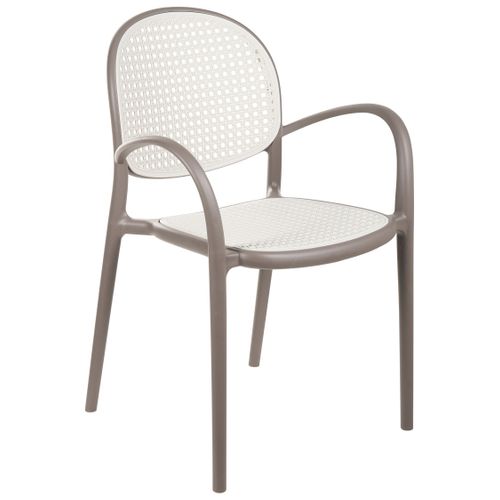 Lot De 2 Chaises De Jardin Povoletto Matière Synthétique Marron Clair