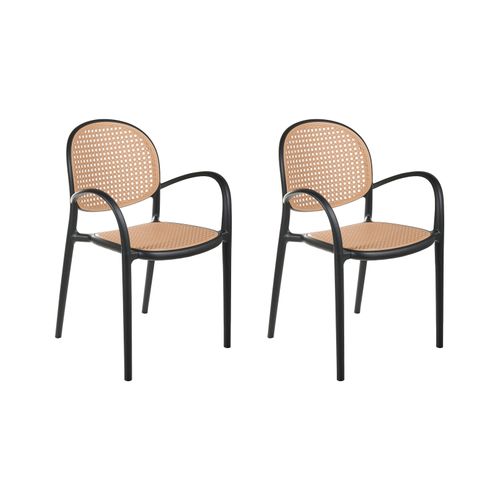 Lot De 2 Chaises De Jardin Povoletto Matière Synthétique Noir