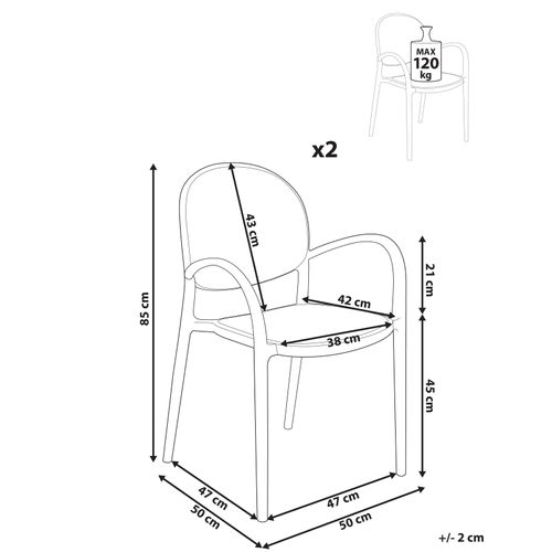 Lot De 2 Chaises De Jardin Povoletto Matière Synthétique Noir