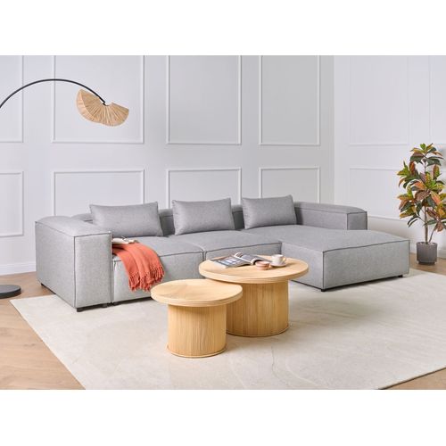 Canapé D'angle Modulable 4 Places Brande Gris Côté Gauche