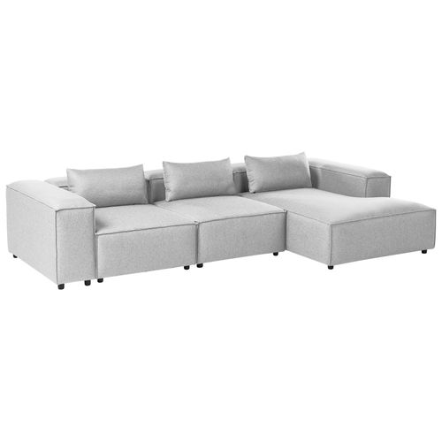 Canapé D'angle Modulable 4 Places Brande Gris Côté Gauche