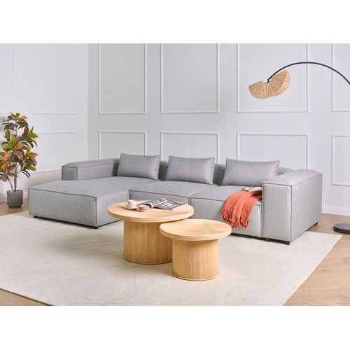 Canapé D'angle Modulable 4 Places Brande Gris Côté Droit