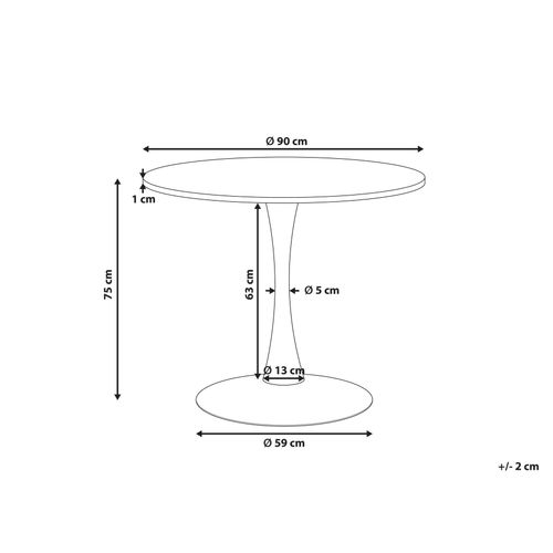 Table De Repas Boca Marbre Blanc 90 Cm 90 Cm Céramique