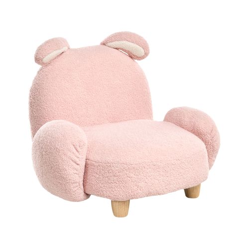 Fauteuil Pour Enfants Lapin Kanna Bouclé Rose Pastel