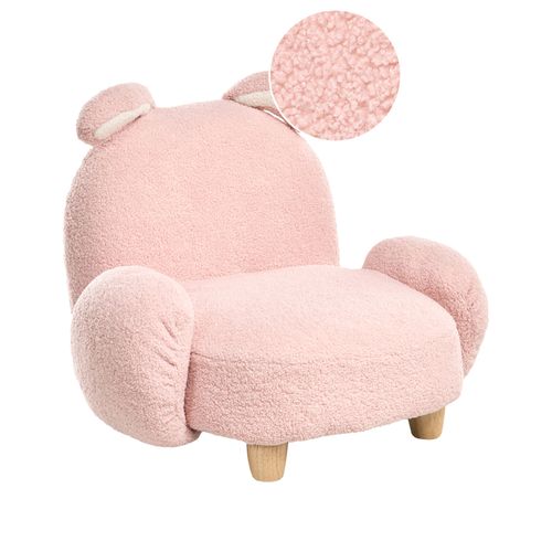 Fauteuil Pour Enfants Lapin Kanna Bouclé Rose Pastel