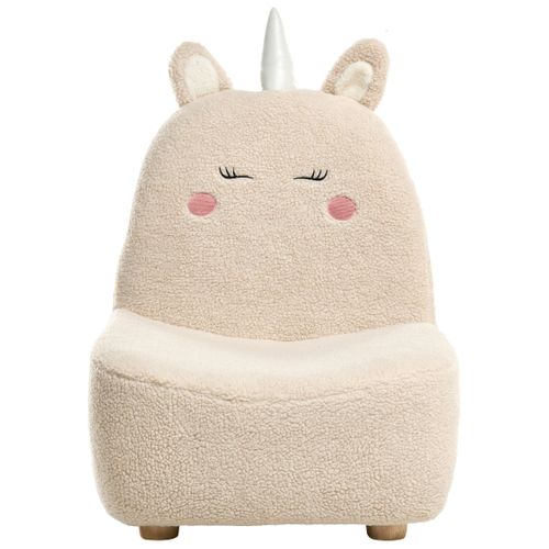 Fauteuil Pour Enfants Licorne Lulea Bouclé Beige Clair