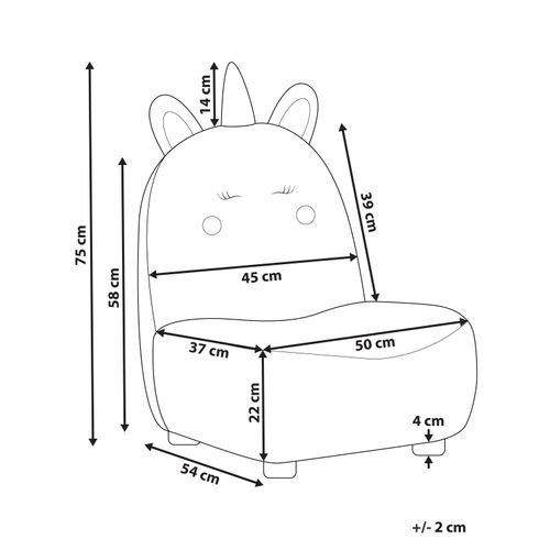 Fauteuil Pour Enfants Licorne Lulea Bouclé Beige Clair