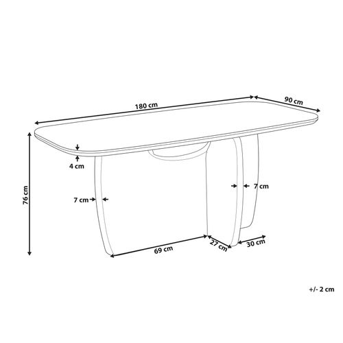 Table De Repas Travers Effet Travertin 180 Cm 90 Cm