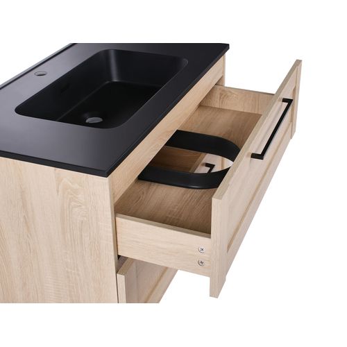 Meuble-lavabo Mural Avec Vasque Tarija Marron Clair