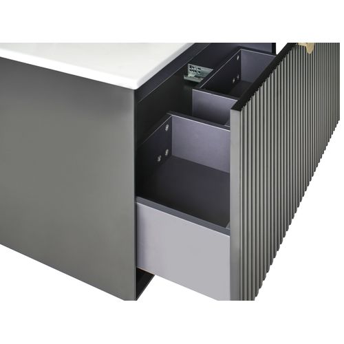 Meuble-lavabo Mural Avec Vasque Bonaire Noir