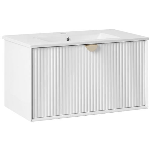 Meuble-lavabo Mural Avec Vasque Bonaire Blanc