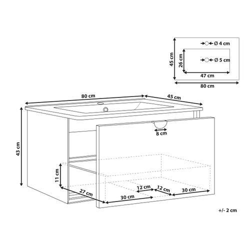 Meuble-lavabo Mural Avec Vasque Bonaire Blanc