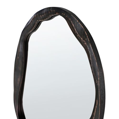 Miroir Langon 60 Cm 60 Cm Bois De Pin Marron Foncé