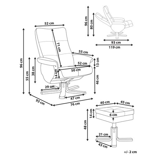 Fauteuil Inclinable Epse Cuir Pu Beige